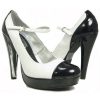 Black White Silver Rockabilly Maryjanes 5" Mirror Heels