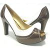 Brown & White Platform Peep-Toe Pumps Women